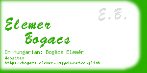 elemer bogacs business card